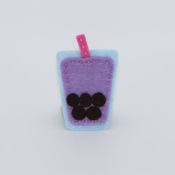 Felt Taro Milk Tea Boba Pin