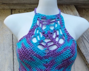 Crochet Pattern, Indra’s Web BoHo Crop Top Halter