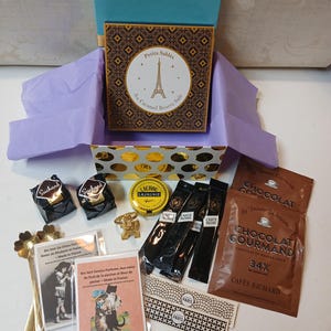 A &quot;Coffee, Tea and More&quot; Gourmet parcel from Paris - Beautifully packaged. Collection of authentic French food goods - Lovely gift!