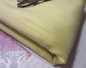 Authentic French Upholstery Fabric Remnant - Silky Finish - Imported from Paris Market - Soft Chartreuse  - Measures 50" x 30"