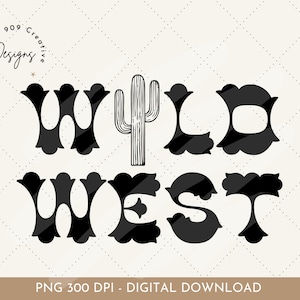 Wild West Png, Western Png, Western Clipart, Western Sublimation, Rodeo Png, Western Cactus Png, Digital Download