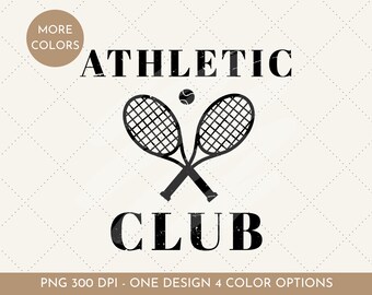 Club de tenis PNG, diseño moderno de los 90 (descarga digital)