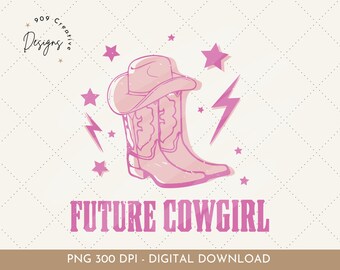 Cowgirl Bachelorette PNG, Western-Stiefel Clipart (digitaler Download)