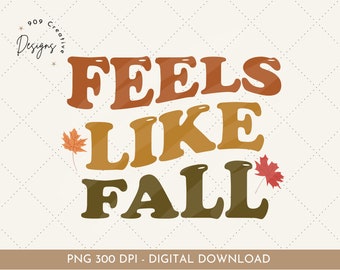 Fall Vibes PNG, Retro Font, Thanksgiving, Autumn (Digital Download)