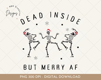 Christmas Dancing Skeleton PNG, Funny Santa Design (Digital Download)