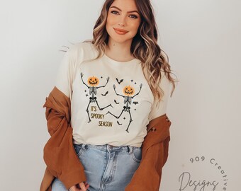 Dancing Pumpkin Skeleton PNG, Spooky Season Design (Digital Download)
