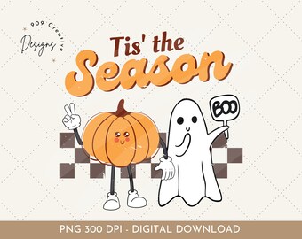 Retro Halloween Png, Spooky Season Design (Digital Download)