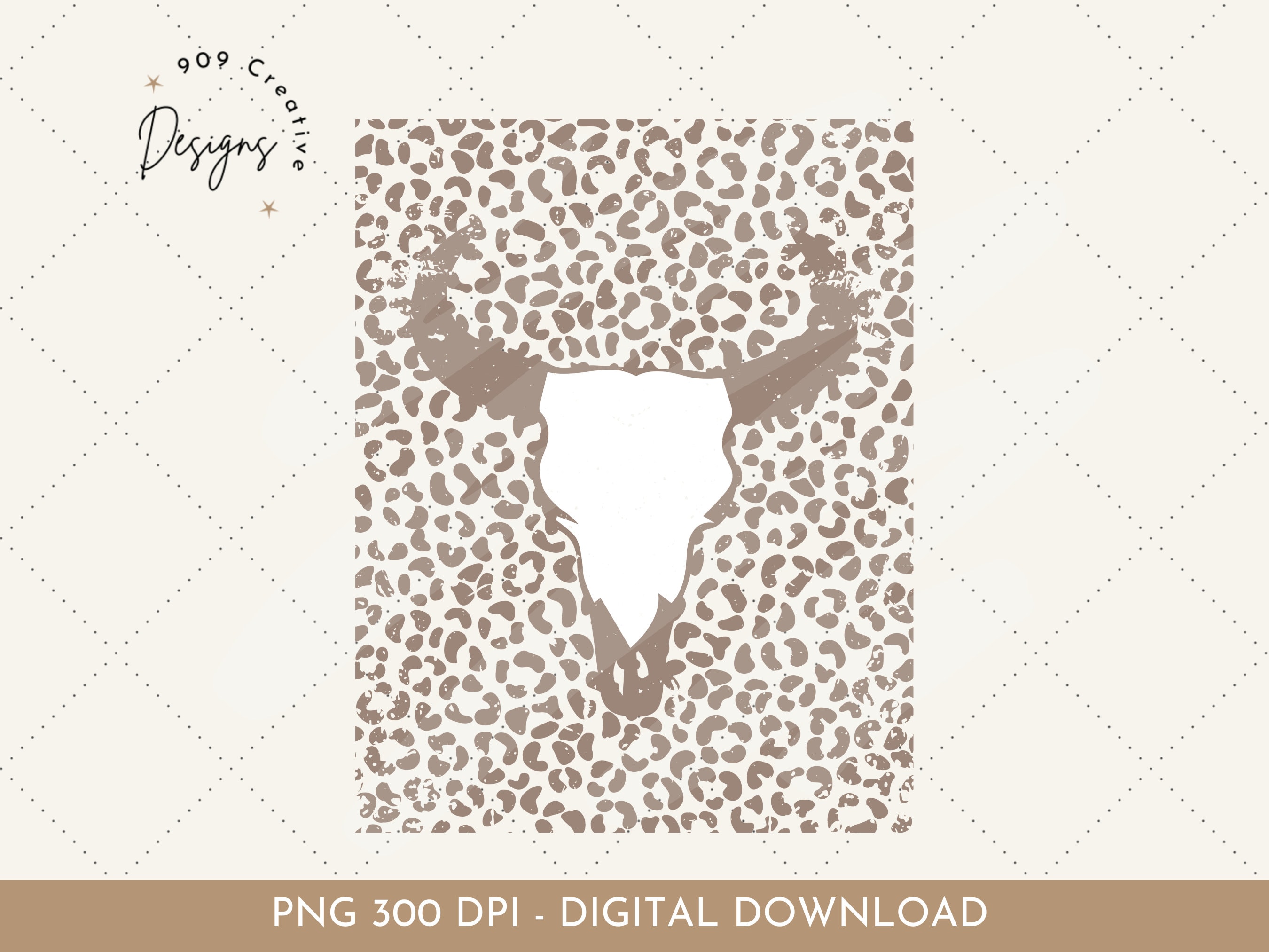 Leopard Print Skulls Png Pattern, Halloween Seamless Pattern, Repeating  Pattern for Commercial Use, Png and Jpeg