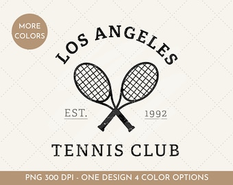 Club de Tenis de Los Ángeles PNG, estilo años 90 (Descarga digital)