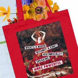Regina in Aeternum Organic Cotton Tote Bag: Feminist Art History Cowper La Belle Dame Sans Merci