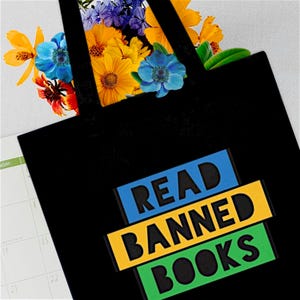 Lesen Sie verboten Bücher Bio-Baumwolle Tragetasche