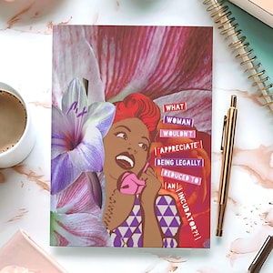 Incubator Appreciation Hardcover Journal | Feminism | Pop Art | Notebook | Floral | Liberal | Vibrant | Pro Choice | Womens Rights | Sarcasm