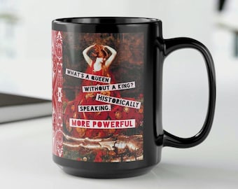 Regina in Aeturnum Black Mug (11oz/15oz): Cowper La Belle Dame Feminist Art History Female Rage