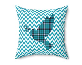 Geo Dove Double-Sided Accent Pillow (Teal)