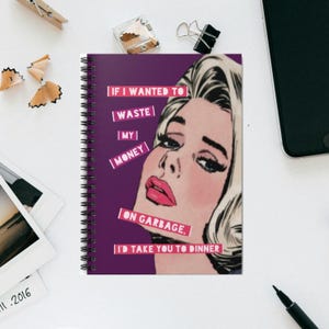 Thrifty Woman Spiral Notebook | Pop Art | Sarcastic | Retro | Feminist | Equality