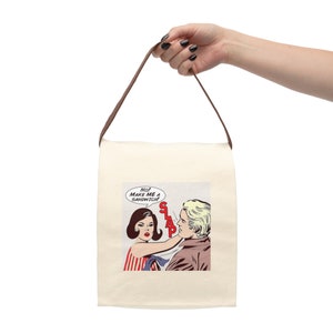 スマックダウン キャンバス ランチバッグ | 女性の怒り | フェミニスト | 面白い | レトロ