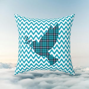 Geo Dove Double-Sided Accent Pillow (Teal)