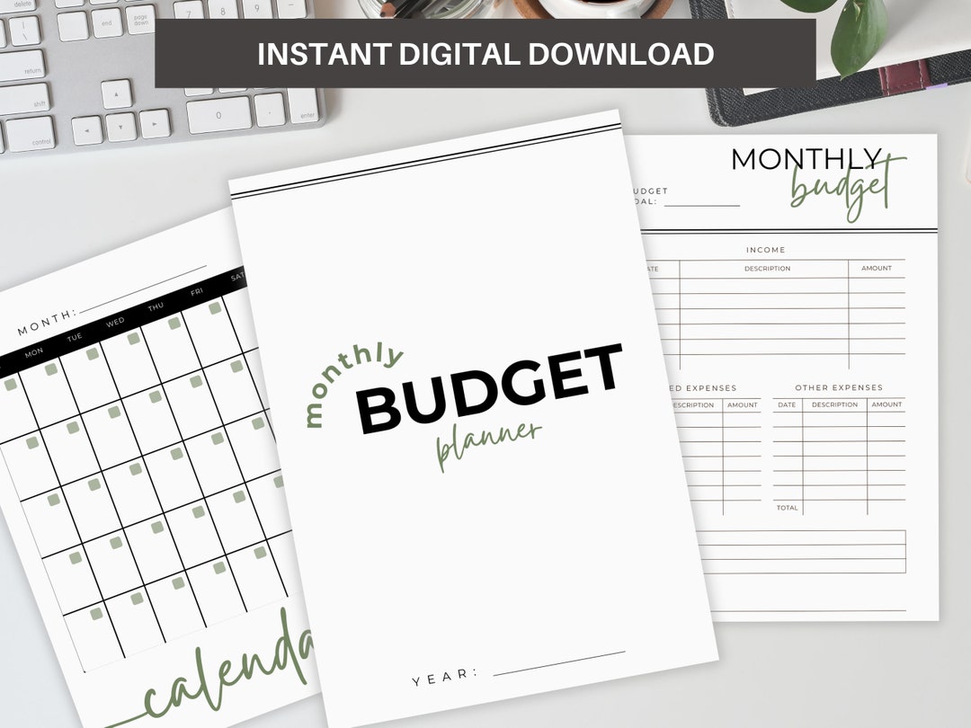 Monthly Budget Planner Template: Editable Financial Tracker (digital ...