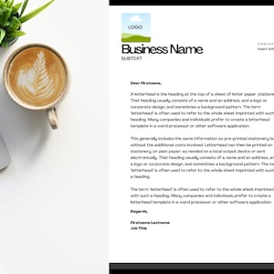 Plantilla de membrete / Pequeñas empresas / Membrete moderno / Plantilla Canva / Plantilla de negocio / Diseño de membrete / Membrete profesional