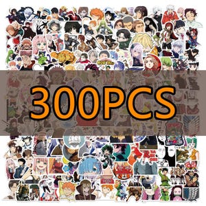 300pcs Mixed Anime Stickers DIY Graffiti Decals Phone Skateboard Luggage Laptop Car PVC Waterproof Cartoon Sticker Toy for Kids