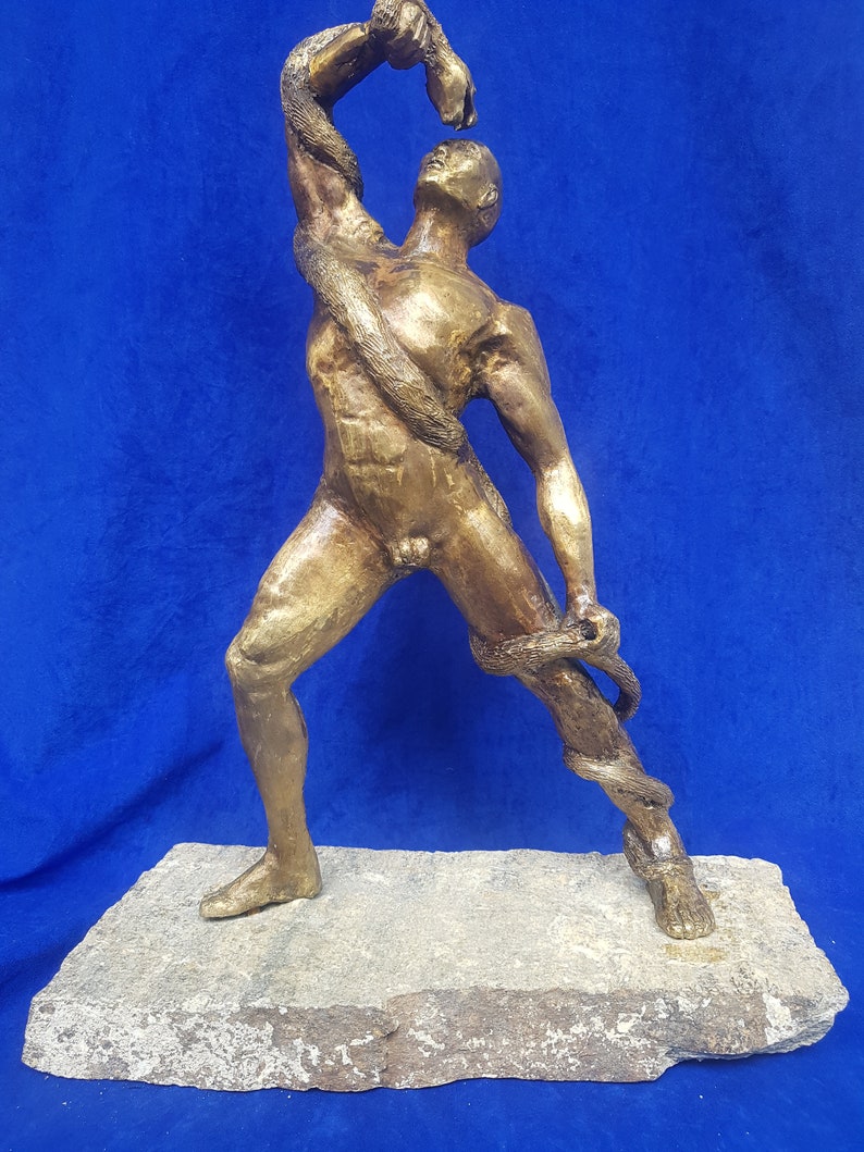 An Athlete Wrestling With a Python Etsy