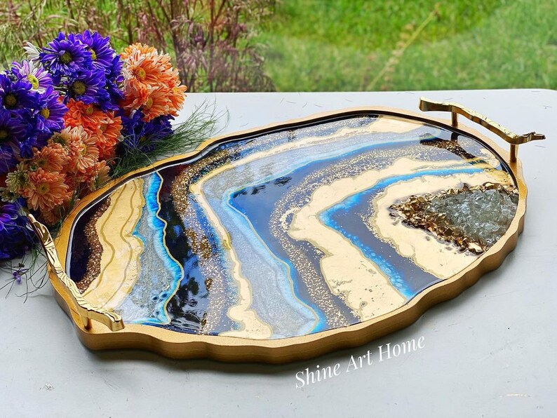 Custom Epoxy Presentation Tray Epoxy Serving Tray Etsy