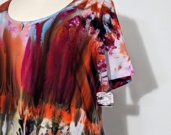 VIVID Chaos Dyed Plus Size 3X T-Shirt Tee DRESS  100% cotton Jersey