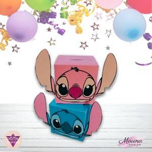 Boîtes-cadeaux de bonbons imprimables Stitch Party numériques