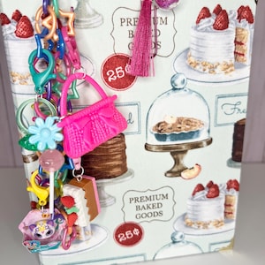 Handmade Junk Journal Dangle Charm with Bookmark