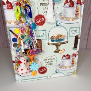 Chunky Junk Journal Charm with Bookmark: Handmade Dangle Charms