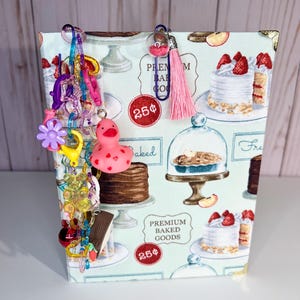 Chunky Junk Journal Charm with Bookmark: Handmade Dangles
