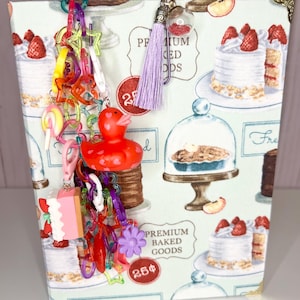 Chunky Junk Journal Charm: Handmade Dangle with Bookmark