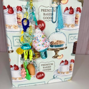 Handmade Junk Journal Dangle Charm with Bookmark