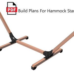 Wood Hammock stand Digital DIY Plans(Metrics), steel brackets plans, with DXF files