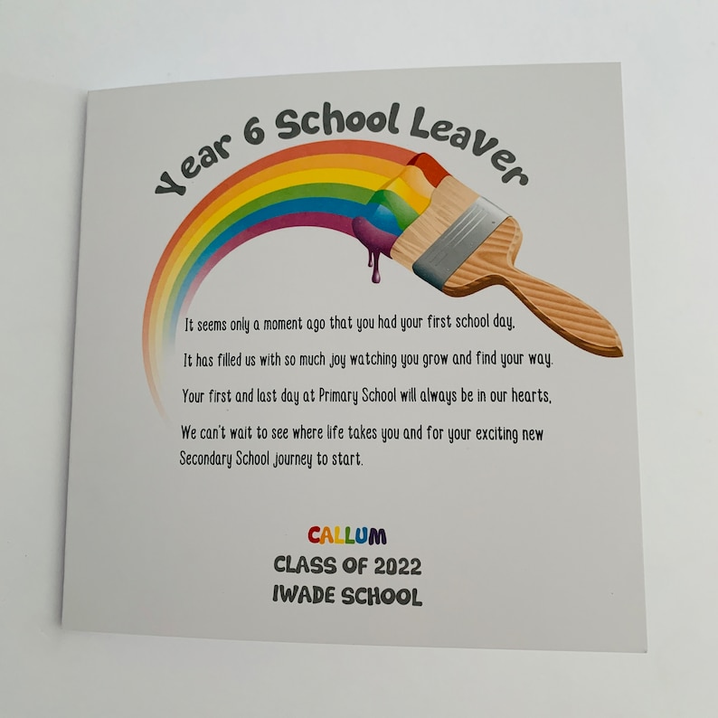 Year 6 School Leaver Finished Primary School Card Poem Special Etsy UK