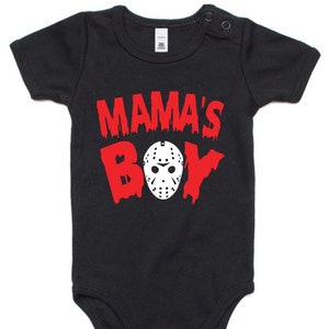 80's Horror Movie One Piece Infant Baby - Jason Friday Mama's Boy - One Piece Romper or Toddler T-Shirt