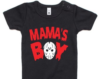 80's Horror Movie One Piece Infant Baby - Jason Friday Mama's Boy - One Piece Romper or Toddler T-Shirt