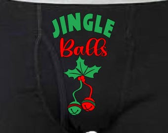 Sous-vêtements boxer de Noël pour hommes - Jingle Balls - Mecs sexy coquins - Cadeau pour bâillonnement EVJF
