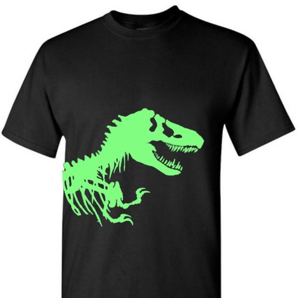 Glow in the Dark Trex Dino Dinosaur T-Shirts Shirt One Piece Romper, Adults & Kids Infant