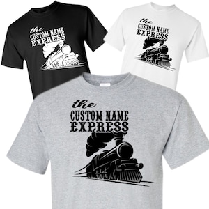 Train Birthday Party Day T-Shirts Shirt - Train Themed - Custom Name Express Shirt, Kids Teen Adult Toddler, Steam Engine