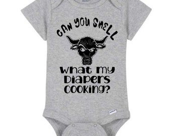 Can you Smell What my Diaper's Cooking One Piece, Funny infant Baby Snap Closure One Piece, Funny Wrestling Quote