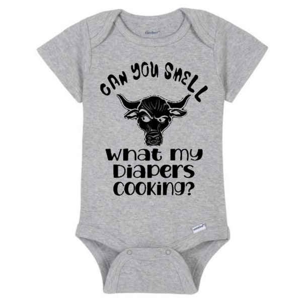 Can you Smell What my Diaper's Cooking One Piece, Funny infant Baby Snap Closure One Piece, Funny Wrestling Quote