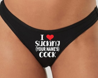 String personnalisé ou sous-vêtements fesses coquins - Vous choisissez le nom J'aime sucer des bites - Culotte sexy coquine pour l'anniversaire de la Saint-Valentin