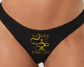 Keep Rubbing & Make a Wish Thong Panty or Cheeky Booty Underwear - Genie Magic Lamp - Funny Naughty Sexy Panties Anniversary - Etsy Keep Rubbing & Make a Wish Thong Panty or Cheeky Booty Underwear - Genie Magic Lamp - Funny Naughty Sexy Panties Anniversary - Etsy