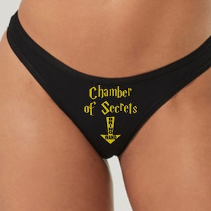 Womens Ladies Thong Panty Underwear - Wizard Chamber of Secrets Bring Wand - Naughty Sexy Panties Valentine&#39;s Day Anniversary