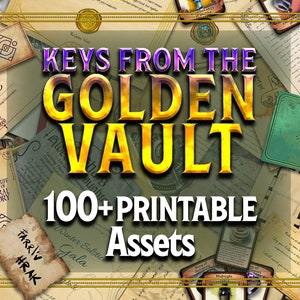 Claves del paquete de folletos Golden Vault 100+ DnD - Activos de campaña - Recursos - Regalos DM - Inicio - Imprimible - Mazmorras y dragones