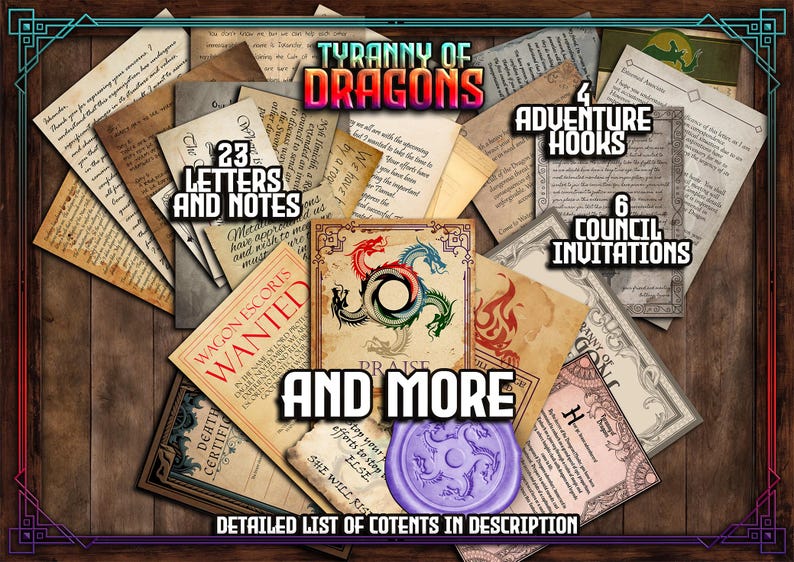 Tyranny of Dragons D&D Handouts: 100+ Printable Immersive Letters ...
