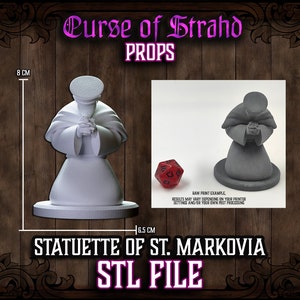 Curse of Strahd 3D Printable Prop Statuette of Saint Markovia STL FILES ONLY DnD Prop image 2