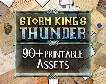 ストームキングのサンダー D&D 配布資料: 90 種類以上の印刷可能な没入型レター、巻物など! (デジタルダウンロード)