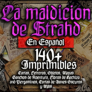 La maldición de Strahd 140 + D&D Imprimibles - DnD - Dungeons and Dragons - Recursos - Barovia - DM Regalo - Cartas - VTT - Imprimible